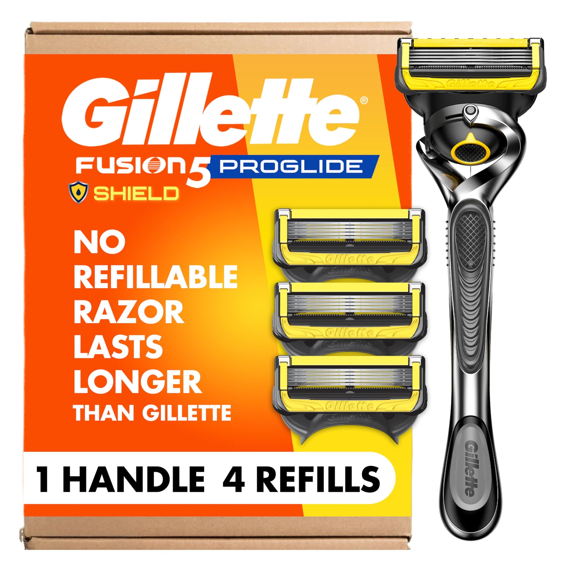 Buy now Gillette ProGlide Shield Razor for Men, Handle + 2 Blade Refills at indiglob india