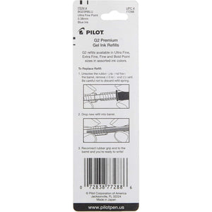 Pilot, G2 Gel Ink Refills, Ultra Fine Point 0.38 mm, Blue, Pack of 2
