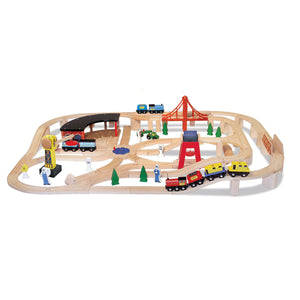 Buy now Melissa & Doug Wooden Railway Set, 130 Pieces at indiglob india