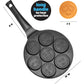 CucinaPro Emoji Friends Mini Pancake Pan, Nonstick Aluminum, 7 Unique Smiley Face Designs, Easy to Clean, Perfect for Kids' Breakfast
