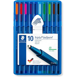 STAEDTLER 437 XBSB10 Triplus Ballpoint Pen - Multi-Colour (Pack of 10)