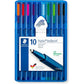STAEDTLER 437 XBSB10 Triplus Ballpoint Pen - Multi-Colour (Pack of 10)