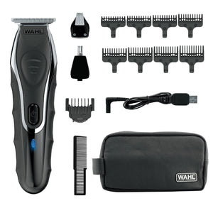 Buy now Wahl Aqua Blade?? Rechargeable Wet/Dry Lithium-Ion Deluxe Beard Trimmer for Men - Interchangeable Heads for Detailing, Hair, Mustache and Body Grooming - Model 9899-100 at indiglob india
