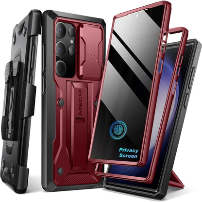 TONGATE for Samsung Galaxy S23 Ultra Case, [Built-in Slide Camera Cover & Screen Protector] [2 Front Frame] Military Grade Shockproof S23 Ultra Phone Case with Kickstand & Belt-Clip 6.8", Black