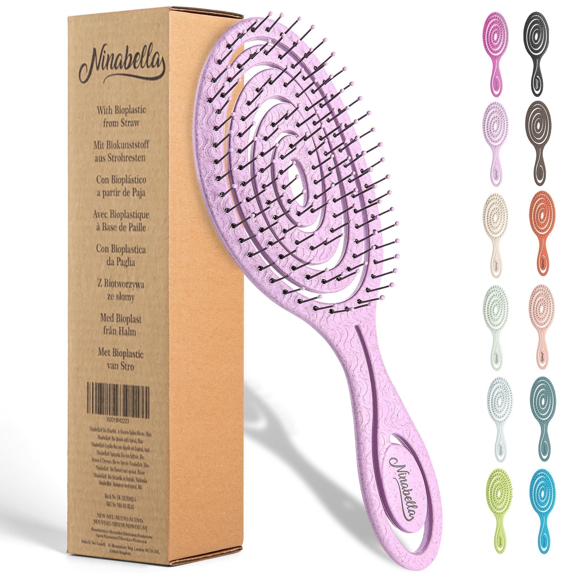 Buy now Ninabella Detangle Hair Brush for Women & Men - Does not Pull - Straightening Brushes for Straight & Curly Hair - Unique Spiral Detangling Hairbrush - Green Regular lilac at indiglob india