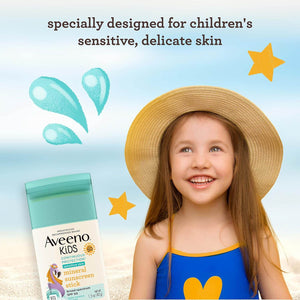Aveeno Kids Continuous Protection Zinc Oxide Mineral Sunscreen Stick for Sensitive Skin, Face & Body Sunscreen Stick for Kids with Broad Spectrum SPF 50, Sweat- & Water-Resistant, 1.5 oz - My Store