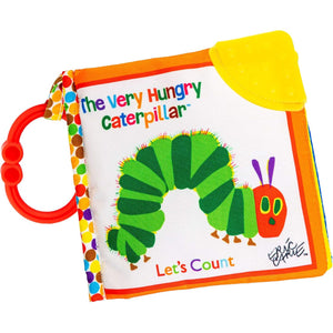 Let's Count Soft Book - World of Eric Carle the Very Hungry Caterpillar Baby on the Go Clip Teething Crinkle Soft Sensory Book for Babies, 5.25x5.25 Inch