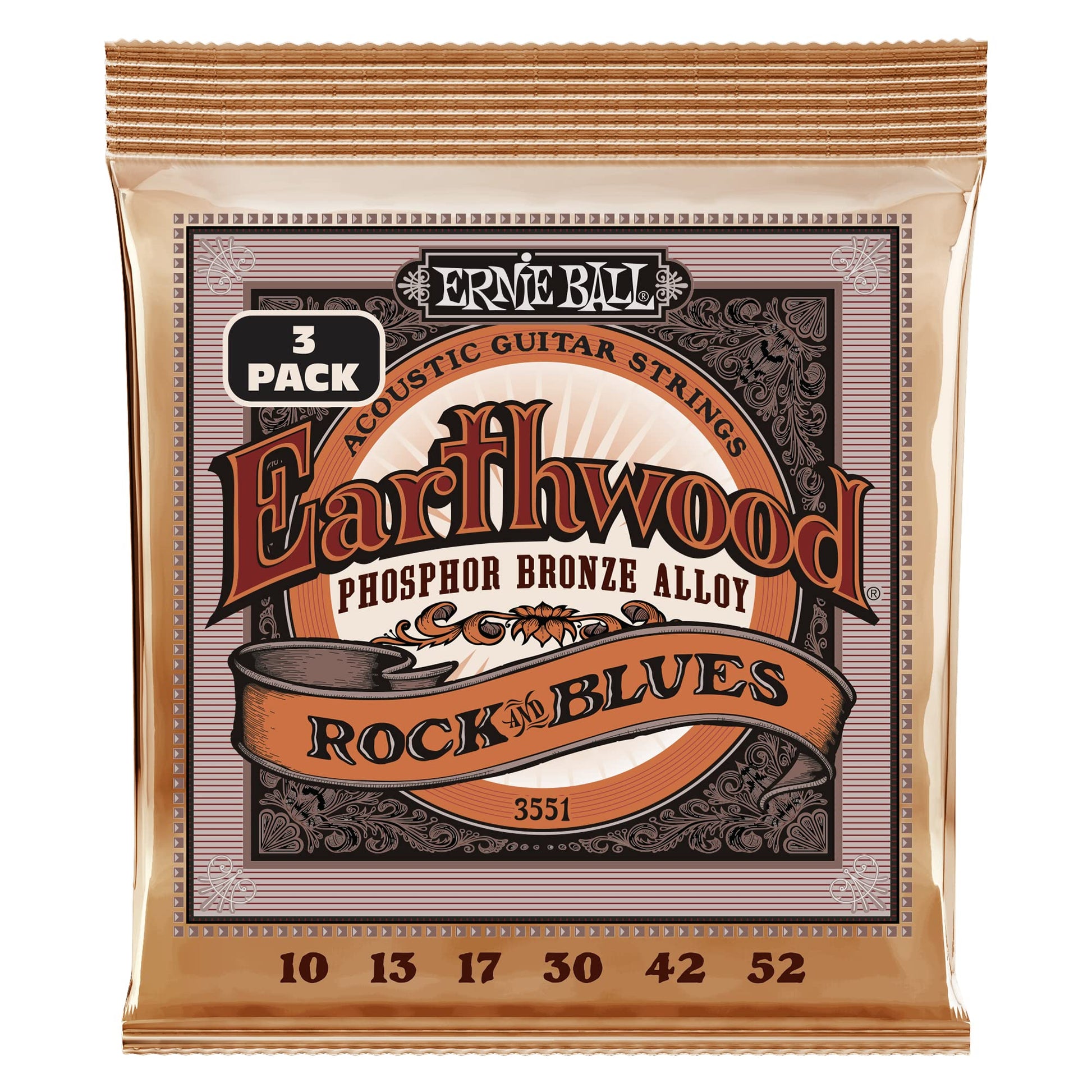 Buy now Ernie Ball Earthwood Medium Light Phosphor Bronze Acoustic Guitar Strings, 12-54 Gauge (P02146) at indiglob india