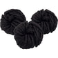 Chunky Vegan Wool Yarn 3 Pack (111 Yards Total, 37 Each Skein) - Black - Fluffy Polyester Yarn Perfect for Soft Throw & Baby Blankets, Arm Knitting, Crocheting & DIY Crafts and Art Projects