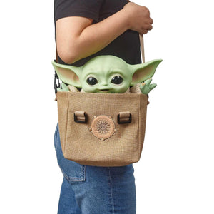 Mattel Star Wars Grogu Plush 10-inch Toy, Character Figure with Soft Body, Sounds & Carrier, Inspired by Star Wars The Mandalorian