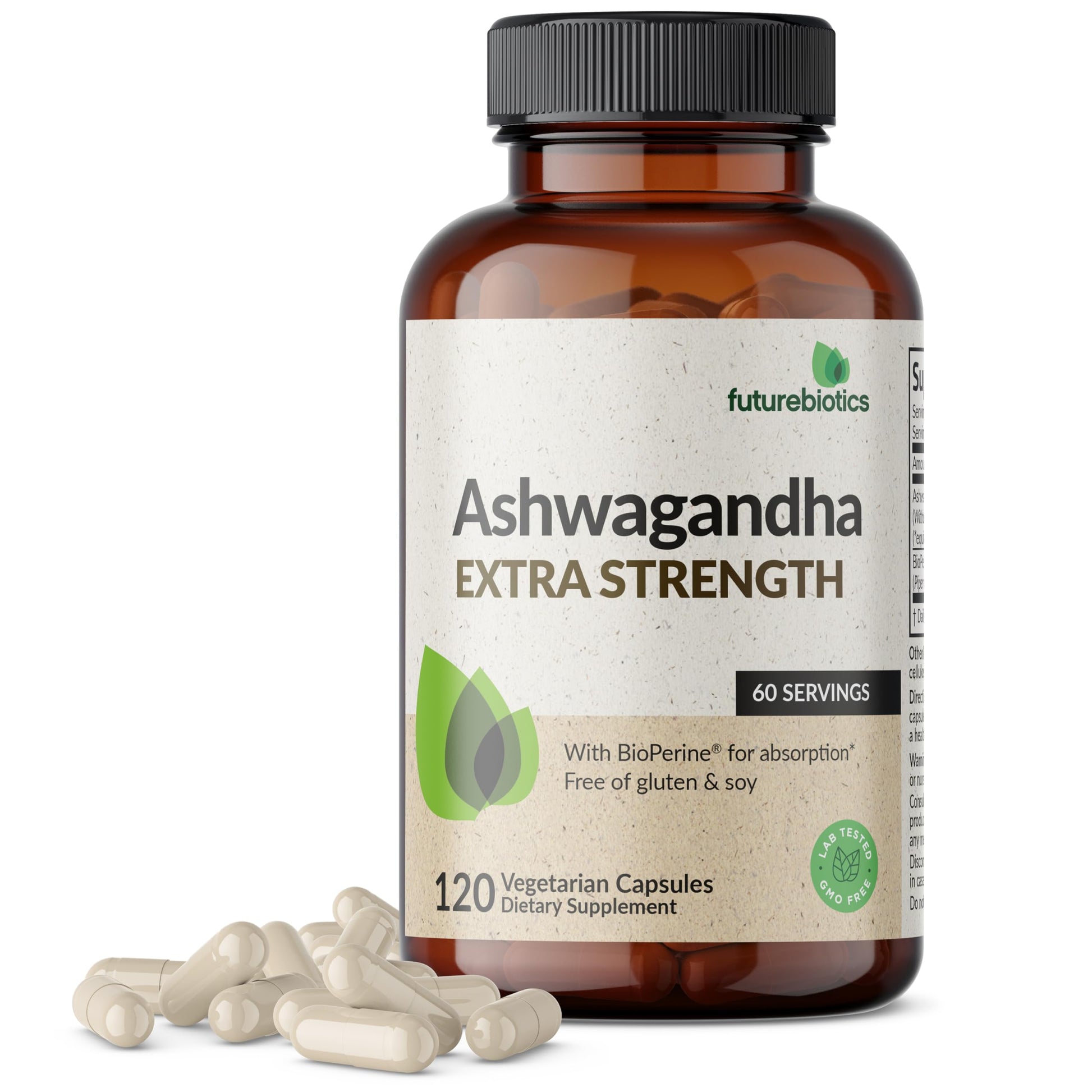 Buy now Futurebiotics Ashwagandha Extra Strength Stress & Mood Support with BioPerine - Non GMO Formula, 120 Vegetarian Capsules at indiglob india