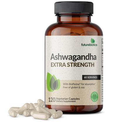 Buy now Futurebiotics Ashwagandha Extra Strength Stress & Mood Support with BioPerine - Non GMO Formula, 120 Vegetarian Capsules at indiglob india