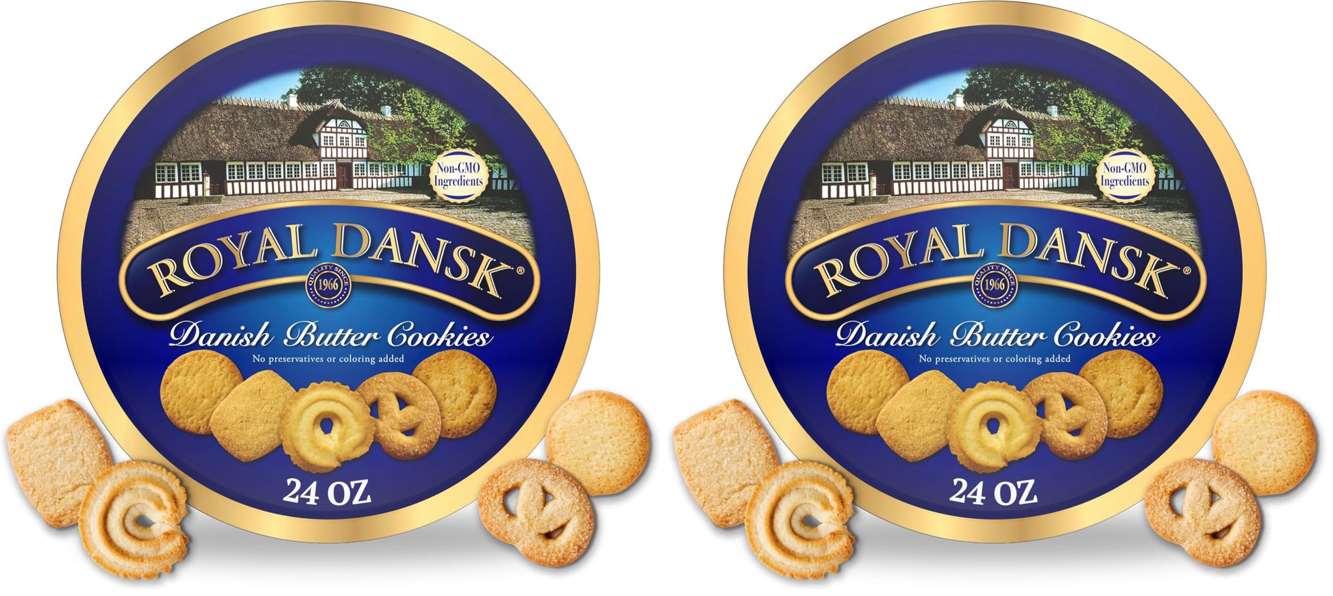 Buy now Royal Dansk Danish Butter Cookies, Premium Assorted Cookies in Gift Tin, Great for Sharing and Gifting, 12 oz Danish Butter cookies 24 Ounce (Pack of 2) at indiglob india