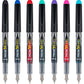 PILOT Pen 90029 Precise Varsity Pre-Filled Fountain Pens, Medium Point Stainless Steel Nib, Black/Blue/Red/Pink/Green/Purple/Turquoise, 7-Pack Pouch