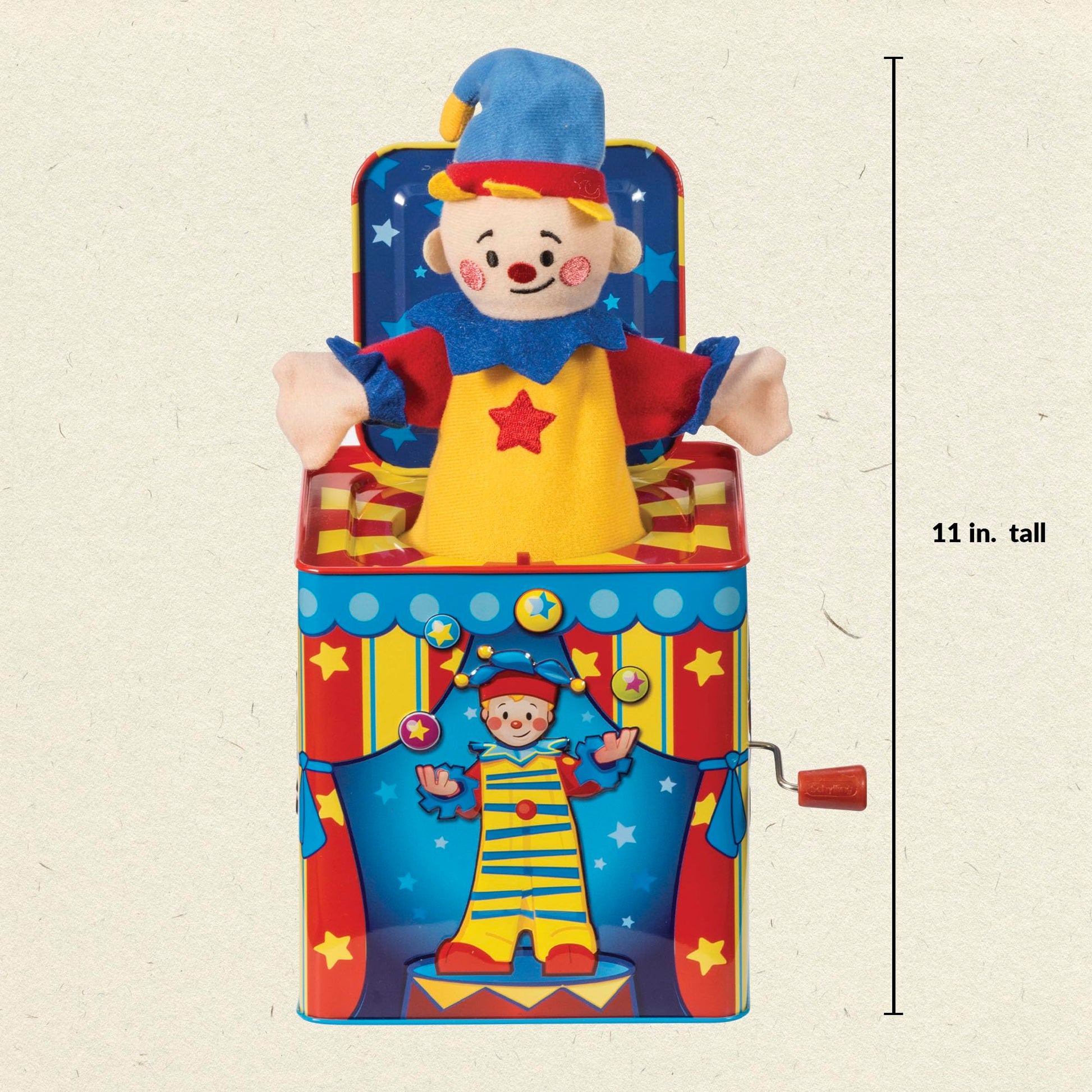 Buy now Schylling Silly Circus Jack in the Box - Classic Children's Musical Toy - Colorful Embossed Tin Box and Friendly Plush - Age 18 months and Up at indiglob india