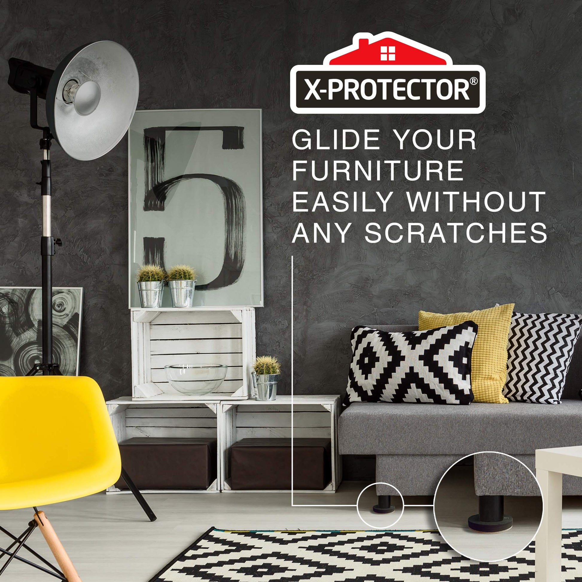 Buy now Felt Furniture Sliders Hardwood Floors X-PROTECTOR – 16 PCS 3 1/2" Furniture Sliders – Heavy Duty Felt Sliders Hard Surfaces – Move Your Furniture Easily & Safely! at indiglob india