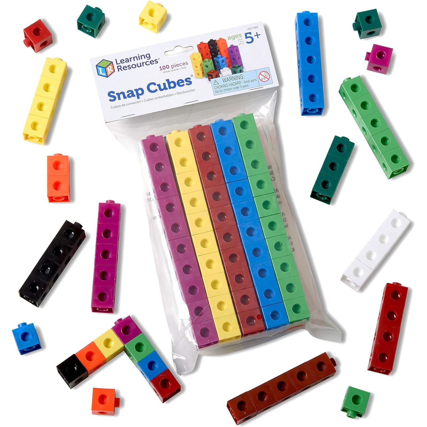 Buy now Learning Resources Snap Cubes - 100 Pieces, Ages 5+ Homeschool and Classroom Supplies, Educational Counting Toy, Math Games for Kids, Teacher Aids standart Snap Cubes at indiglob india
