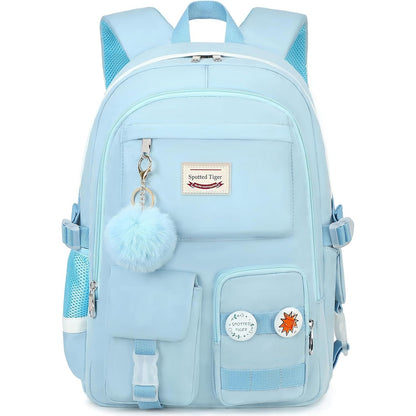 Spotted Tiger Girls Backpack Aesthetic Backpack for Teen Girl Cute School Bag Bookbag Anime School Backpacks for Girls (Black)