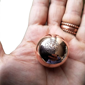 Pure Copper Ball, Bring Integrity and Clear Thinking with Natural Energy Meditation Dia Orb Sphare, Get Mental Agility Grounding Movement Therapy with Copper Orb - 2 pcs & 2 inches