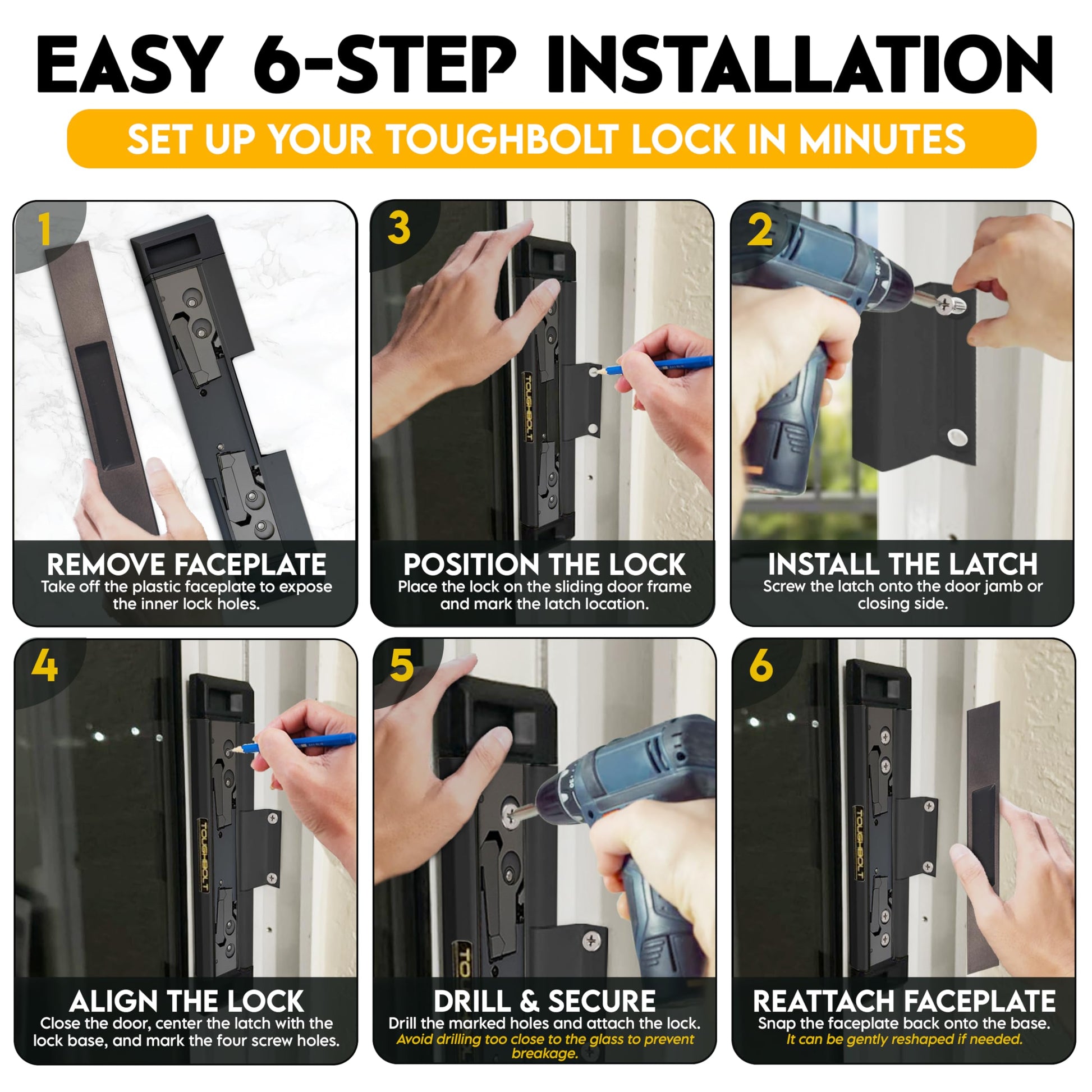 Buy now 2-Pack TOUGHBOLT Double Deadbolt Sliding Patio Door, Child Safety, Home Security Lock with 3-Receiver Latches Included - Installation Required at indiglob india