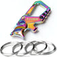 Hephis Skull Heavy Duty Key Chain,Car Emergency Escape Tool, Seat belt Cutter,Bottle Opener,Carabiner Car Key Chains