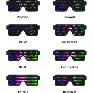 WOWSUN LED Glasses Light Up Dynamic Party Favor Glasses Festival Christmas USB Rechargeable LED Rave Glowing Flashing Glasses