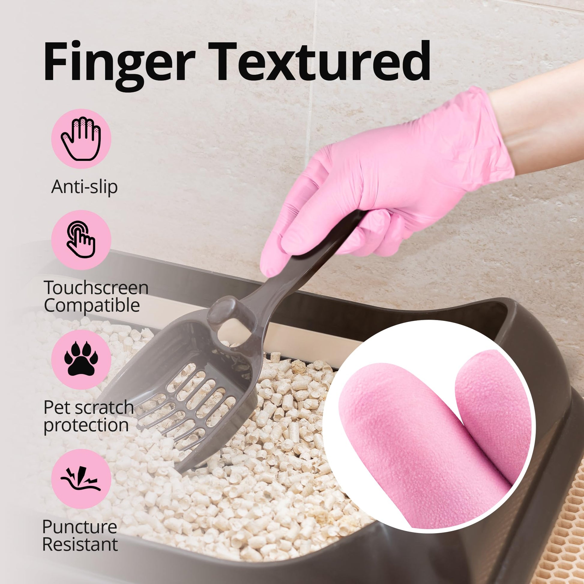 Buy now Pink Nitrile Gloves, 3-mil, Industrial Gloves Disposable Latex Free, for Cleaning & Esthetician, Rubber Powder-Free, 100-ct Box (Small) at indiglob india