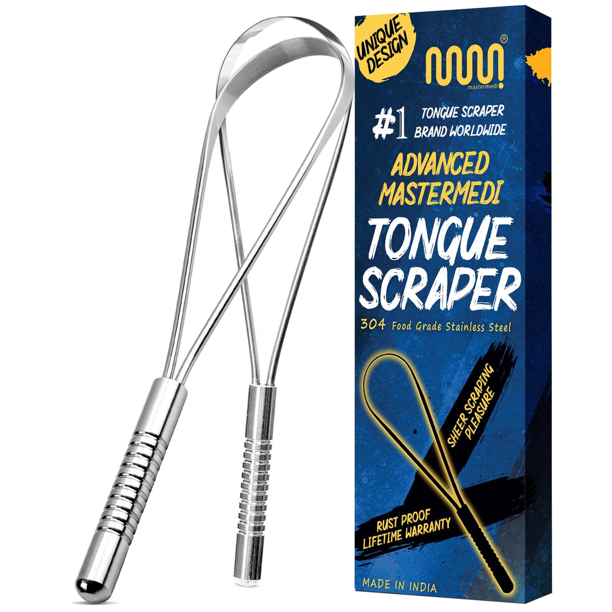 Buy now MasterMedi Tongue Scraper with Case Easy to Use Tongue Scraper for Adults, Tongue Cleaner for Oral Care & Hygiene (Single Pack (with Travel Case)) at indiglob india