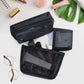 Aosbos 3-Pack Mesh Cosmetic Bag Set - Travel/On-The-Go Makeup Storage, Zipper Closure Small Pouch