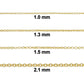 Kooljewelry 14k Yellow Gold Filled Or White Gold Filled Cable Chain Necklace For Women And Men (1mm, 1.3mm, 1.5mm or 2.1mm - sizes from 14 to 30 inch long)