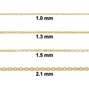Kooljewelry 14k Yellow Gold Filled Or White Gold Filled Cable Chain Necklace For Women And Men (1mm, 1.3mm, 1.5mm or 2.1mm - sizes from 14 to 30 inch long)