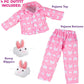 Bunny Doll Pajama Set w Slippers- 18" Doll Clothes & Accessories Compatible w American Girl Dolls- 3pc PJ Outfit Set Includes Rabbit Shirt, Pants,& White Slippers- Cozy
