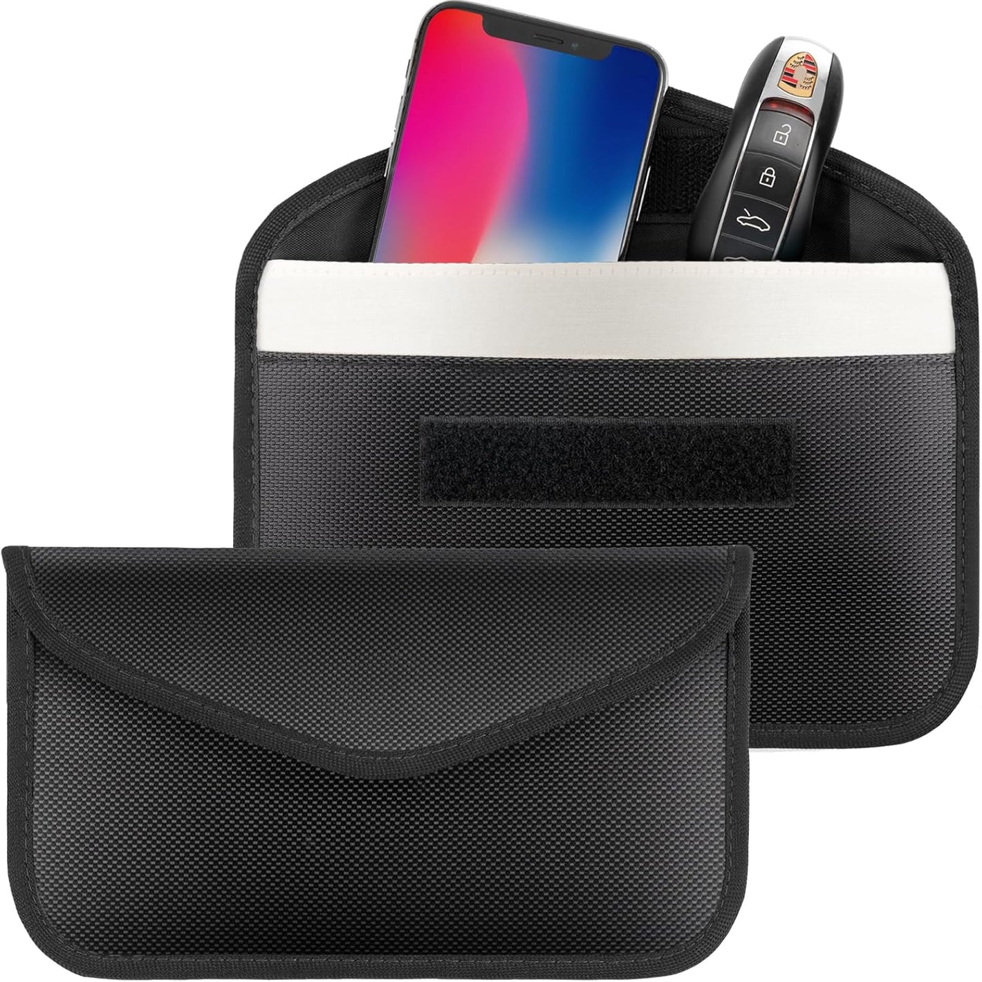Buy now 2 Pack Faraday Bags for Phone and Car Keys, Signal Blocking Key Pouch, Anti Theft Car Protection, Cell Phone Keyless Entry Fob Signal Blocking Pouch at indiglob india