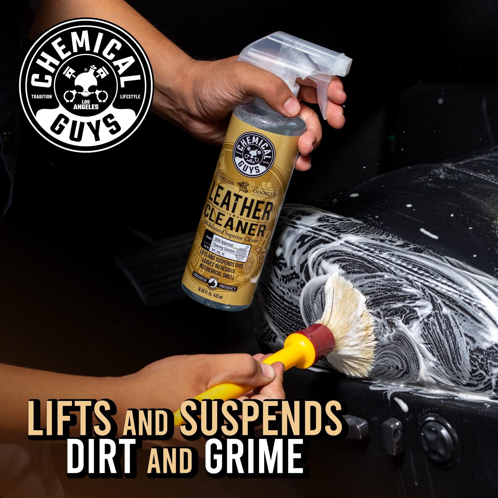 Buy now Chemical Guys Leather Cleaner and Conditioner Kit - 2 Bottles (4 oz Each), Car Cleaner and Conditioner, Safely Cleans & Conditions Leather Car Interiors, Furniture, Shoes, Boots, Bags, Apparel & More at indiglob india