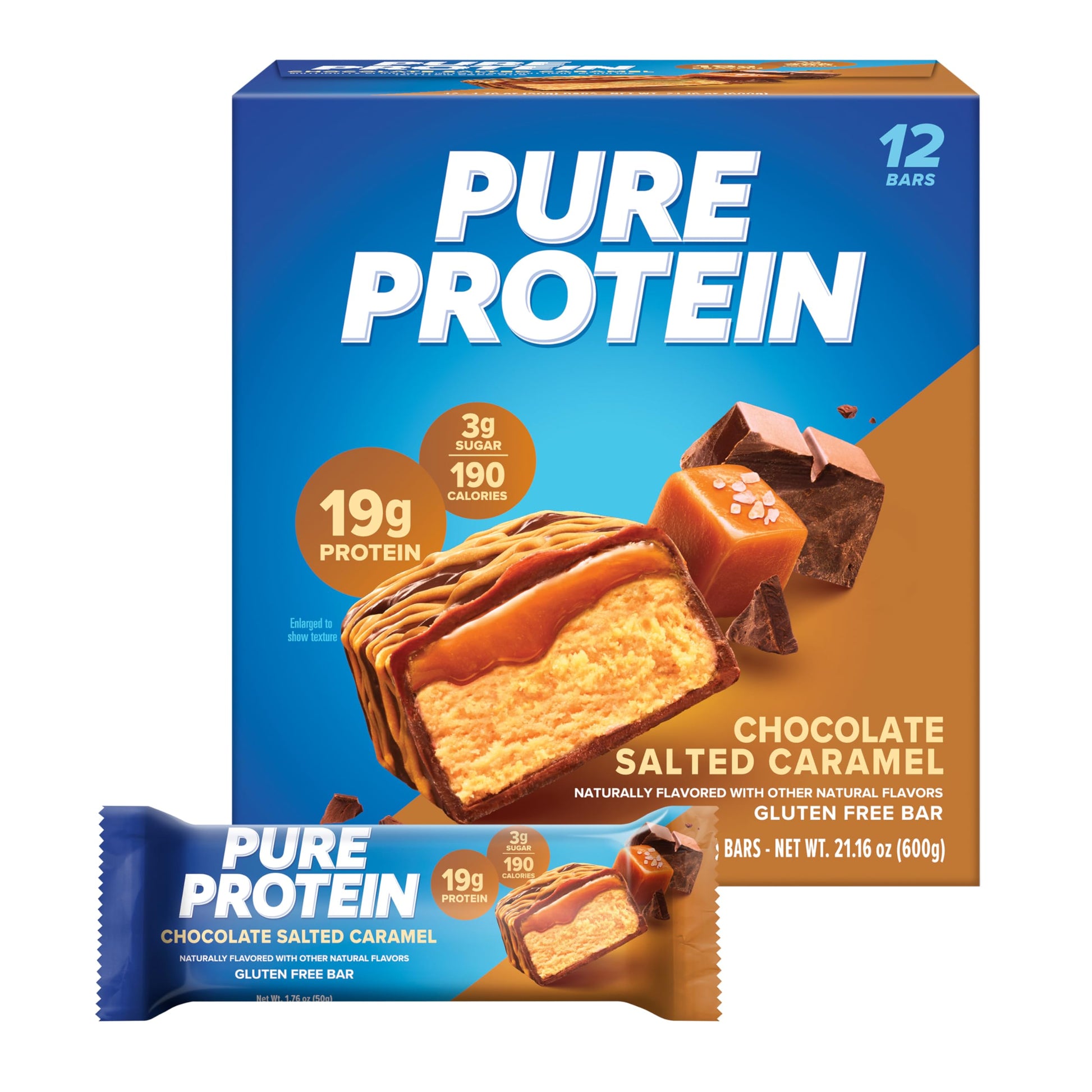Buy now Pure Protein Chocolate Peanut Caramel Protein Bars – 20g Protein, 3g Sugar, 190 Calories (12 count) Low Sugar* High Protein Snack - Gluten Free - Perfect for a Healthy Snack Chocolate Salted Caramel at indiglob india