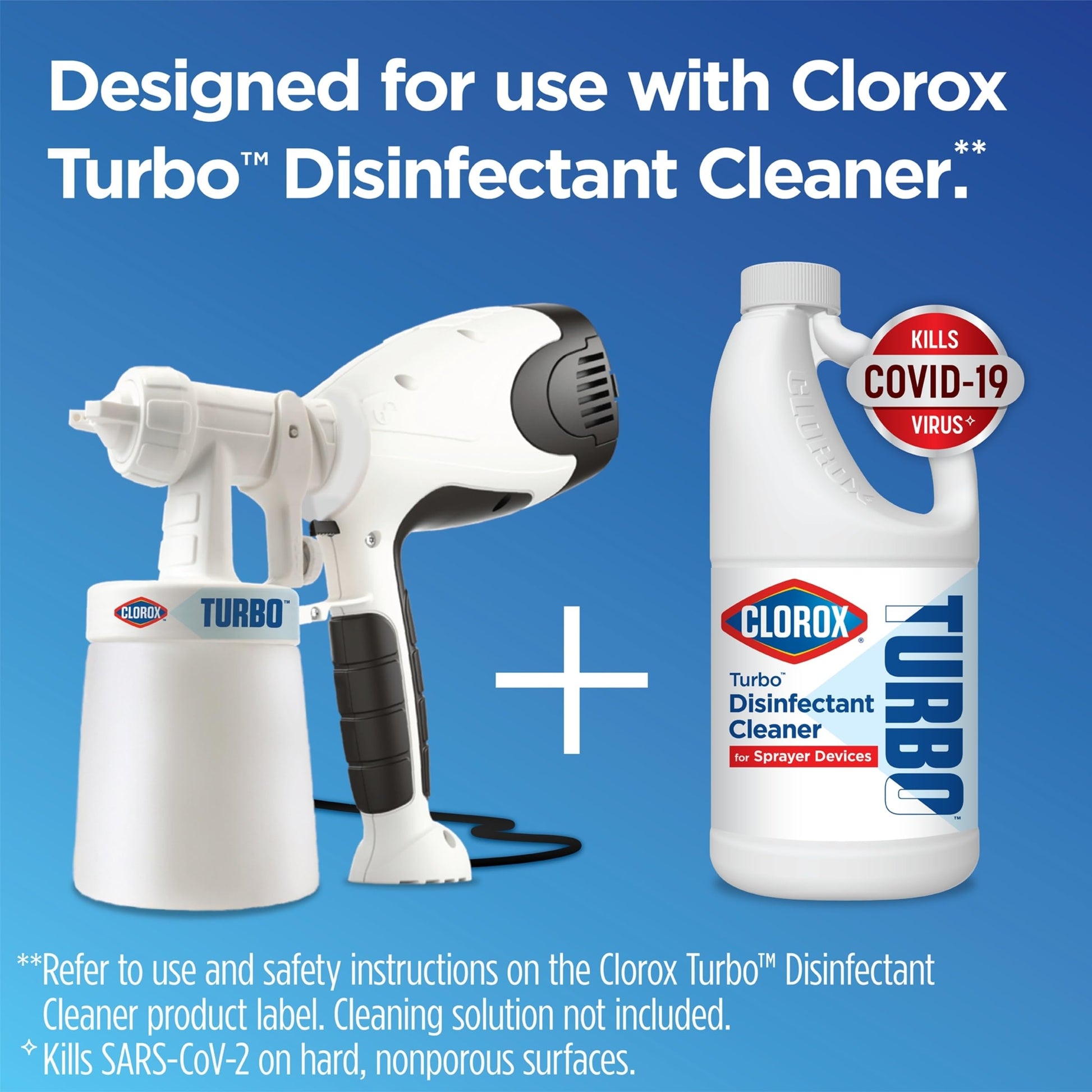 Buy now Clorox Turbo Disinfectant Cleaner for Sprayer Devices, Bleach-Free, 64 Fluid Ounces (Pack of 2) at indiglob india