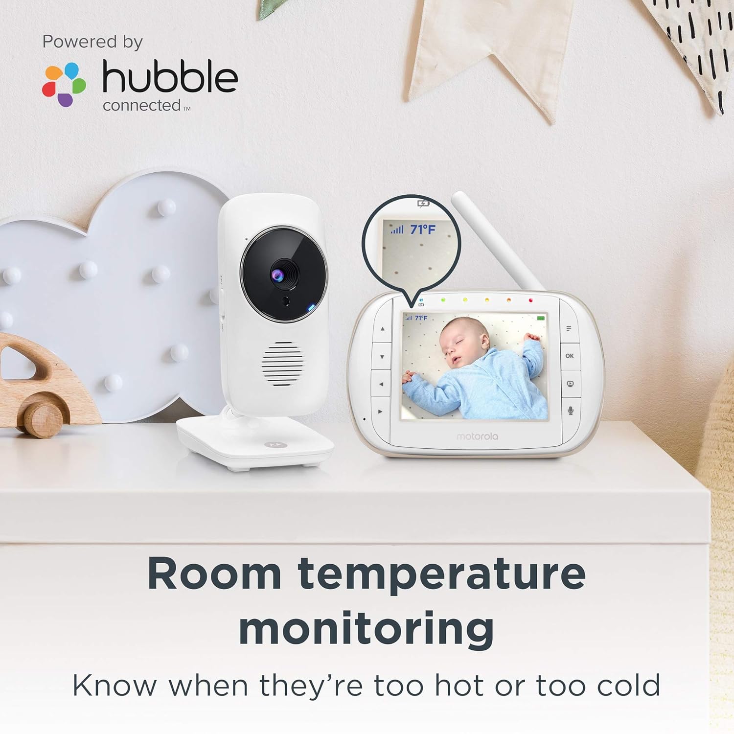 Buy now Motorola indoor Baby Smart Video Baby Monitor with Wi-Fi & 3.5" Color LCD Parent Unit, Night Vision, Two-Way Audio, Room Temperature Display & 5 Lullabies, MBP668CONNECT, 720p at indiglob india