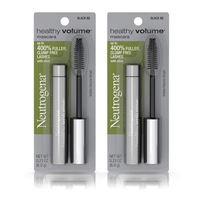 Neutrogena Healthy Volume Lash-Plumping Waterproof Mascara, Volumizing and Conditioning Mascara with Olive Oil to Build Fuller Lashes, Clump-, Smudge- and Flake-Free, Black/Brown 08, 0.21 oz