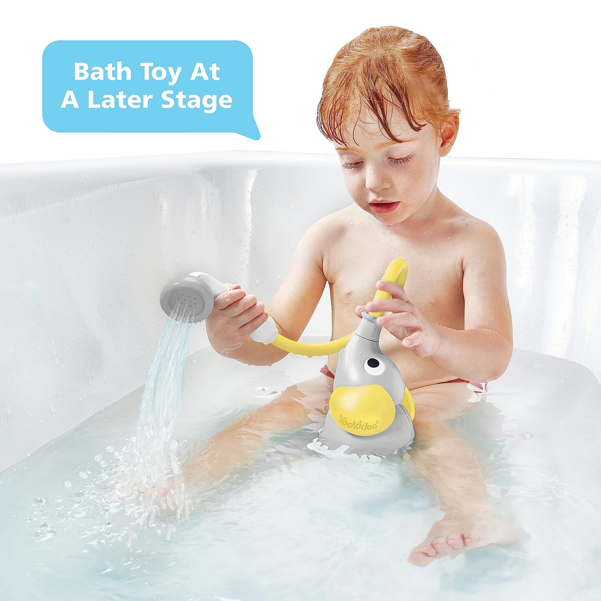 Buy now Yookidoo Baby Bath Shower Head - Elephant Water Pump and Trunk Spout Sprayer and Rinser-Control Water Flow from 2 Knobs Baby Bath Time Essentials for Newborn Babies in Tub Or Sink (Yellow) at indiglob india