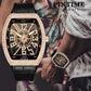 Buy now PINTIME Luxury Men's Crystal Watch Rosegold Tonneau Fashion Bling Iced Out Diamond Watch for Men Hip Hop Rapper, Black Dial at indiglob india