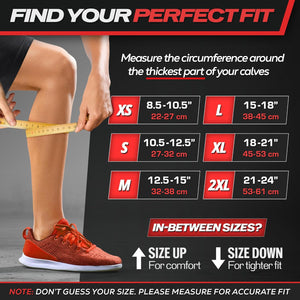 Rymora Calf Compression Sleeves Men Women - Leg Compression Sleeve Footless Socks - Shin Splint Relief Fitness Running