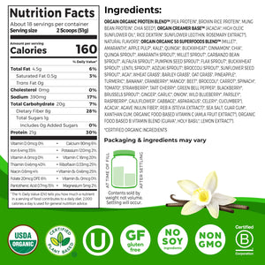 Buy now Orgain Organic Vegan Protein + 50 Superfoods Powder, Vanilla Bean - 21g Plant Based Protein, 8g Prebiotic Fiber, No Lactose Ingredients, Gluten Free, No Added Sugar, Non-GMO, 2.02 lb at indiglob india