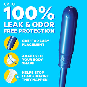 Tampax Pearl Tampons for Women, with LeakGuard Braid, Ultra Absorbency, Unscented, 45 Count