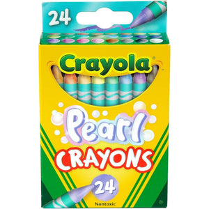 Crayola Pearl Crayons, Pearlescent Colors, 24 Count, Coloring Supplies, Gift for Kids, Ages 3, 4, 5, 6