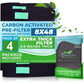 Breathe Naturally Universal Cut to Fit Carbon Activated Air Filter - Replacement Charcoal Filters - Pre Filter Carbon Sheet for Air Purifier, Vent Filters & More - Made in USA (Pack of 1, 16x48)