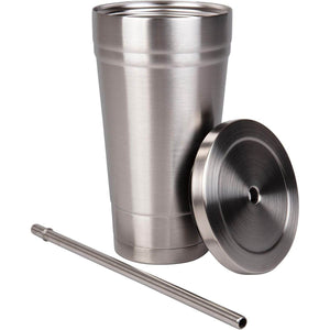 16 oz Stainless Steel Tumblers with Straws & Lids (2 Pack) - Insulated Double Wall Drinking Mug for Keeping Drinks Hot or Cold- Use as Reusable Water Bottle, Coffee Mug, Travel Cup -Great Holiday Gift - My Store