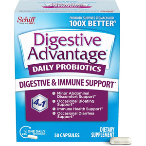 Digestive Advantage Probiotics for Digestive Health, Daily Probiotics for Women & Men, Supports Gut Health, Occasional Bloating & Diarrhea, Minor Abdominal Discomfort, & Immune Support, 50ct Capsules