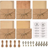 Vintage Stationary Paper and Envelopes Set,Writing Stationery Paper Letter and Envelopes Includes 20 Sheets of Vintage Letter Papers,10 Envelopes,10 Hemp Ropes,10 Retro Keys - Light Brown