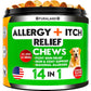 Dog Allergy Relief Chews - Dog Itch Relief - Omega 3 Fish Oil + Probiotics - Itchy Skin - Seasonal Allergies - Anti Itch Support & Hot Spots - Immune Supplement for Dogs