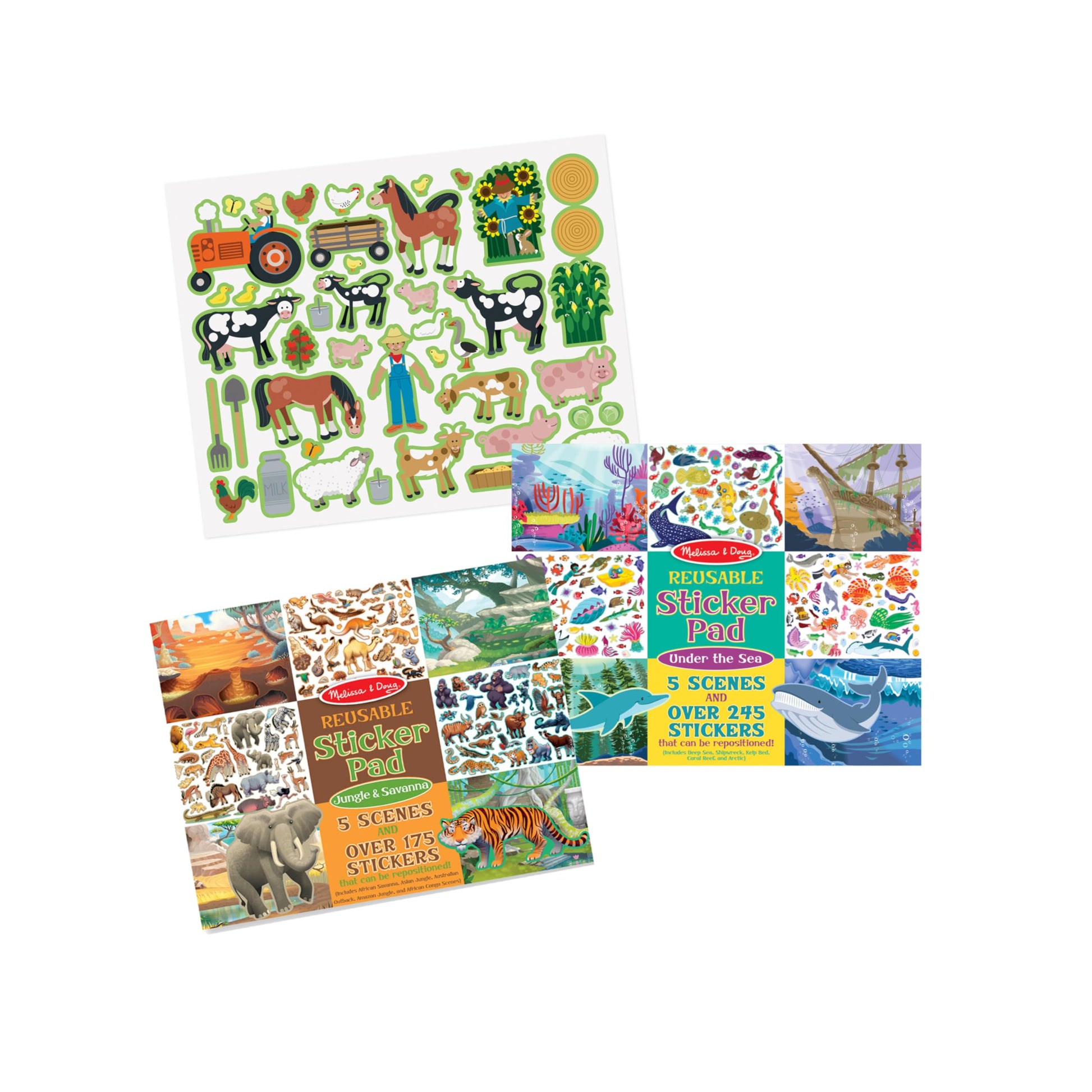 Buy now Melissa & Doug Reusable Sticker Pad Bundle - Jungle, Farm & Under The Sea at indiglob india
